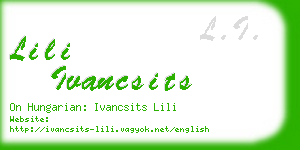 lili ivancsits business card
